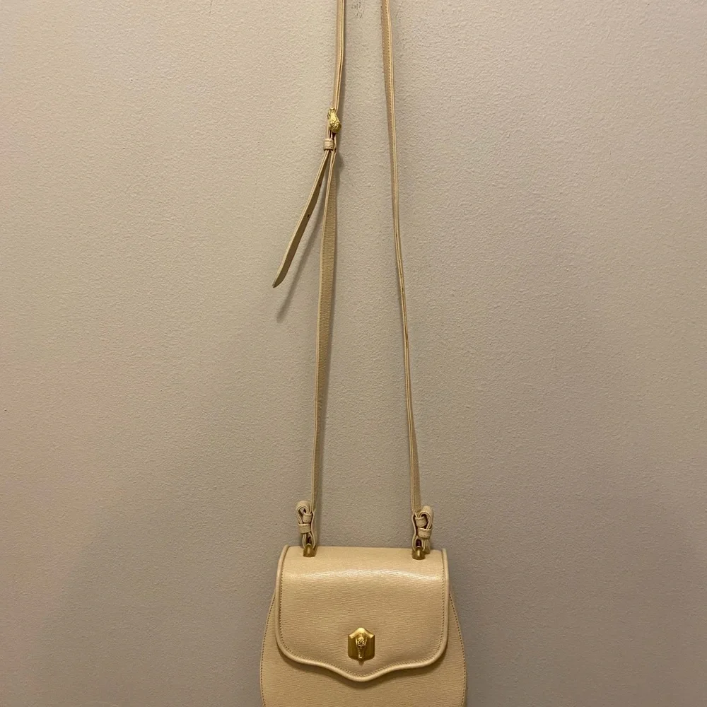 Barry Kieselstein-Cord  cream colored leather shoulder bag signature Alligator - Picture 2 of 16